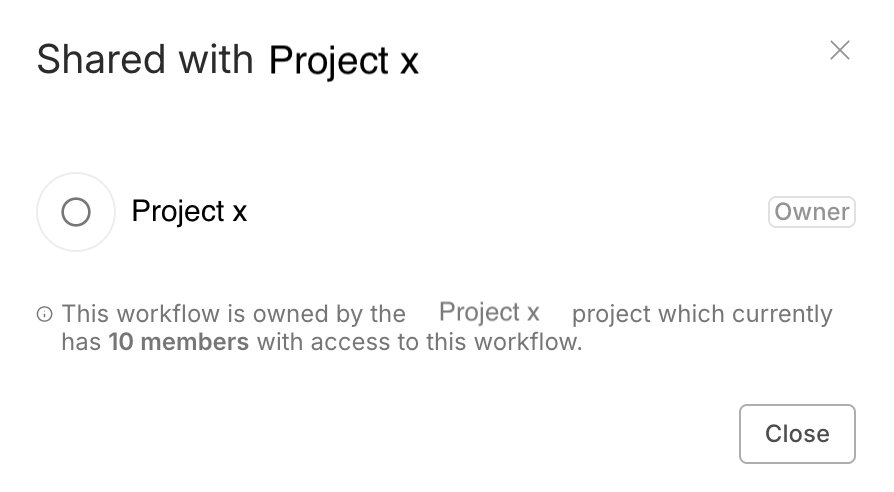 在项目中共享选项的截图
